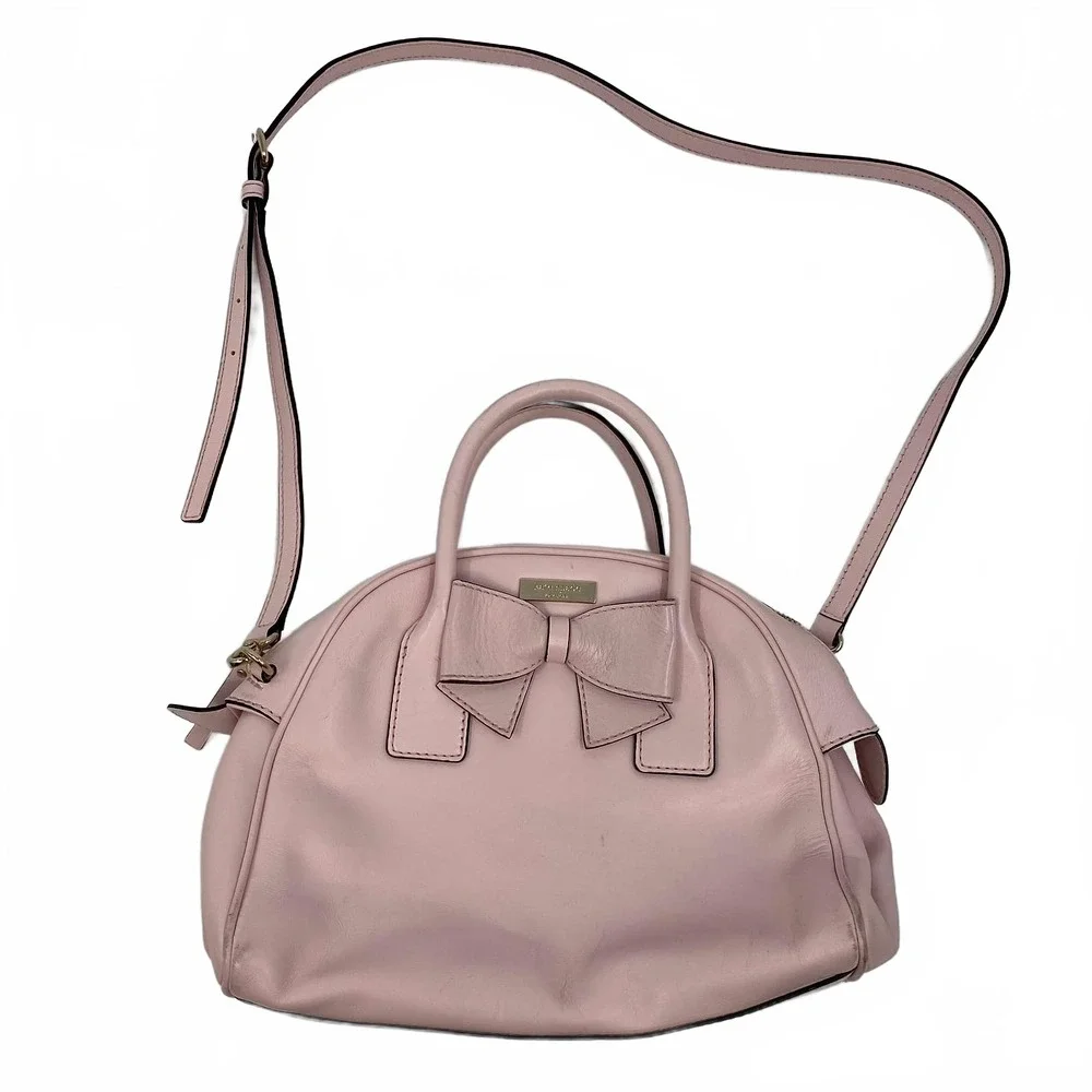 Kate Spade Pink Bow Detail Leather Crossbody Bag | OS Regular